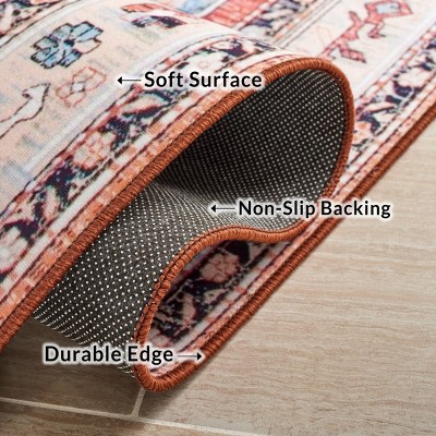 Tucson Multicolor Synthetic Machine Washable Runner Rug