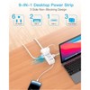 Itopfox 10Ft Extension Cord with Multiple Outlets, Flat Plug Power Strip Surge Protector with 6 Outlets, 3 USB Ports (1 USB C) for Travel, College - 3 of 4