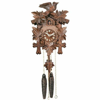 Handcrafted Wooden Cuckoo Clock – 9" Maple Leaf Wall Decor By River City Clocks