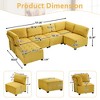 CAVINAS 6-Seater U-Shaped Modular Sectional Sofa,Cloud Couch Sectional with 1 Ottoman,Conversible Chaise Sofa for Living Room - 3 of 4