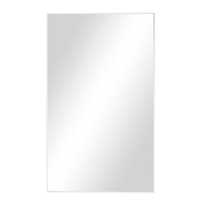 Contemporary Wood Rectangle Decorative Wall Mirror White - Olivia & May