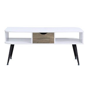 Acme Furniture Halima Coffee Table White/Black Finish - 1 of 4