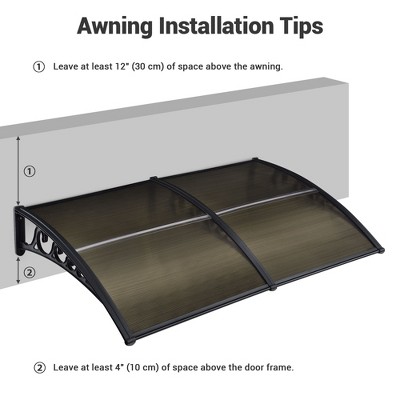 Yescom 38" x 78" Brown Polycarbonate Window and Door Awning