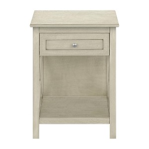 Gulches Transitional Antique White MDF Pine 15 in X Pattern Drawer Bottom Shelf Base End Tables - 1 of 4