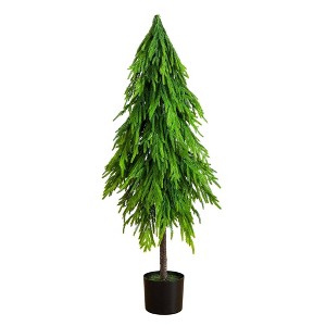 Nearly Natural 4' Artificial Real Touch Down Swept Norfolk Pine Tree with Natural Look - 1 of 4