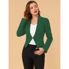 INSPIRE CHIC Women's Collarless Work Office Long Sleeve Cropped Blazers - 3 of 4