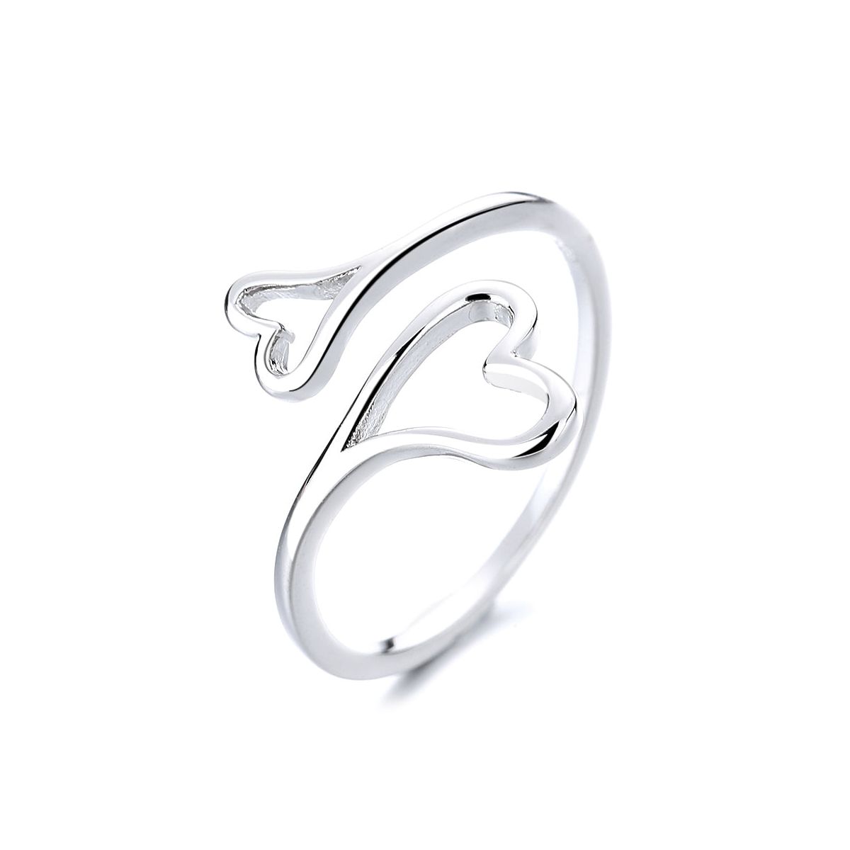 Sterling Silver Heart Bypass Ring