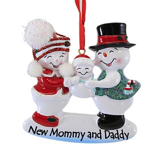Kurt S. Adler 3.25 In Snow Family Christmas Tree Ornament , Mom Dad Baby (1PC) - 1 of 3