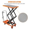 Double Scissor Hydraulic Lift Table Cart, 770 LBS Capacity, 59" Lift Height, 4 Wheels, 3mm Non-Slip Pad, for Material Handling and Transportation - 3 of 4