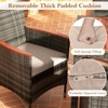 Tangkula 7PCS Patio Rattan Furniture Set Outdoor Conversation Set w/Cushions Acacia Wood Table - 4 of 4