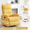 CENGHU Modern Manual Recliner Chair with Rocking Function,  360° Swivel Chair with Adjustable Backrest and Padded Armrests, Single Sofa Chair - 3 of 4
