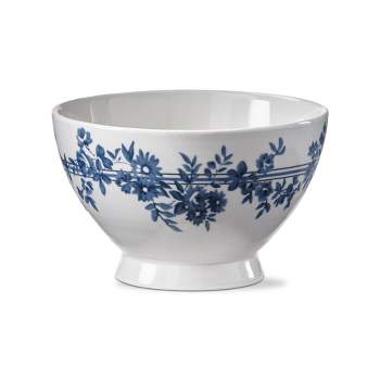 TAG Cottage Blue Floral Stoneawre Latte Bowl, 18 oz, Dishwasher Safe