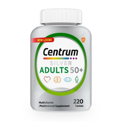 Centrum Silver Adults 50+ Multivitamin / Multimineral Dietary Supplement Tablets - 220ct