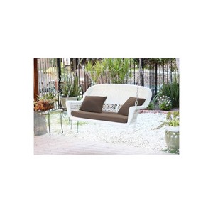 HomeStock White Wicker Porch Swing - 1 of 4