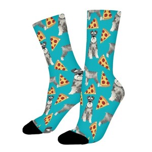 Schnauzer Pizza Dog Women Printed Crew Socks Funny Funky Socks Soft Polyester Novelty Gifts for Artists Men - 1 of 1