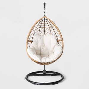 Britanna Patio Hanging Egg Chair Natural - Threshold™ - 1 of 4
