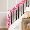 Northlight Pre-Lit Artificial Flocked Pine Christmas Garland - 9' - Pink - Clear Lights - 2 of 4