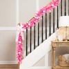 Northlight Pre-Lit Artificial Flocked Pine Christmas Garland - 9' - Pink - Clear Lights - image 2 of 4