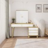 Small Vanity Desk with Lighted Mirror, 6 Drawers & Open Storage Shelves, Space-Saving Wood Vanity Table, Modern White Dressing Table for Bedrooms, - 2 of 4