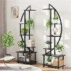 6 TierTall Plant Stand Shelf with Drawers, Half Moon Tiered Plants Shelf Rack for Garden, Indoor Metal Plant Stands, Circle Tiered Display Holder - 4 of 4