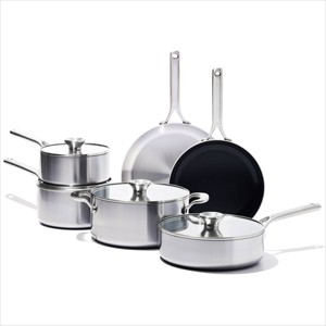 OXO 10pc Mira Tri-Ply Stainless Steel Cookware Set Silver: Dishwasher-Safe, Gas & Induction Compatible, UPC 885837031089 - 1 of 4