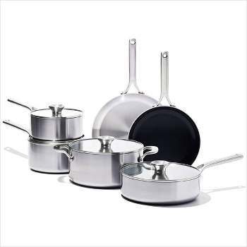 OXO 10pc Mira Tri-Ply Stainless Steel Cookware Set Silver