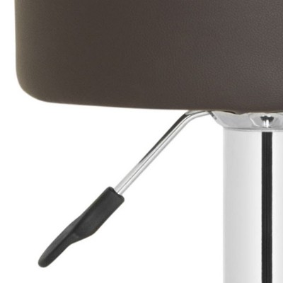 Transitional Jude 15'' Brown Metal Swivel Adjustable Bar Stool