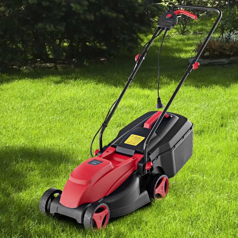 Costway Electric Corded Lawn Mower 10/12-AMP 13/14-Inch Walk-Behind Lawnmower with Collection Box, 4 of 11