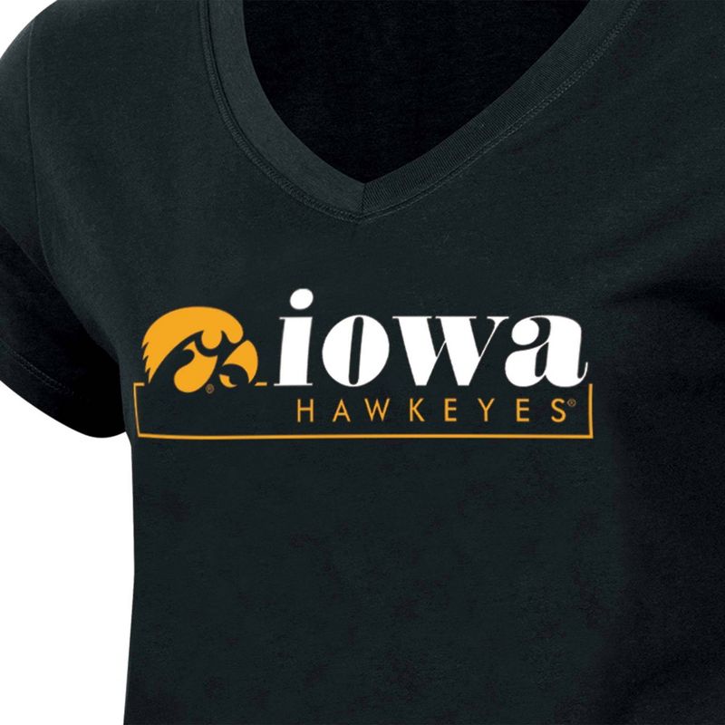 NCAA Iowa Hawkeyes Women&#39;s Core V-Neck T-Shirt, 3 of 4