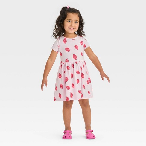 Toddler Girls Strawberry Short Sleeve Dress Cat Jack Pink 4t Target