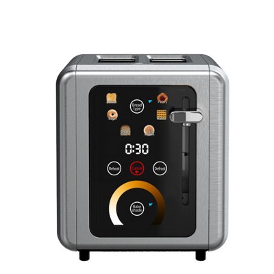 WHALL 2-Slice Touchscreen Stainless Steel Toaster – Wide Slots, 6 Shade Settings, Bagel Function, Removable Crumb Tray