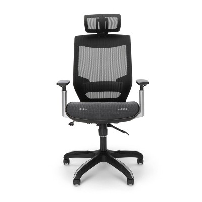 Full Mesh Office Chair with Headrest and Lumbar Support Black - OFM