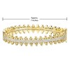 Guili 14K Gold Plated Cubic Zirconia Beaded Cluster Link Tennis Bracelet - Luxurious Sparkling Jewelry with a Unique Design for Everyday Glamour - 2 of 3