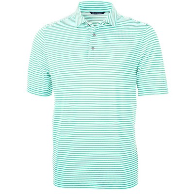 Cutter & Buck Virtue Eco Pique Stripe Recycled Mens Polo - Fresh Mint 