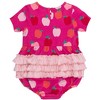 RuffleButts Baby Girls Knit Short Sleeve Bow Bubble Romper - 2 of 4