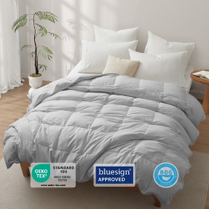 Peace Nest All-Season Medium Warmth Solid Pattern Duvet Insert White Goose Feather Comforter - 1 of 4