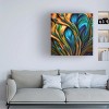 Canvas Wall Art - Tina Lavoie 'Peacock Abstract' Wall Art for Living Room, Bedroom, or Office Décor by Trademark Fine Art - 24 x 24 Inches - 3 of 4