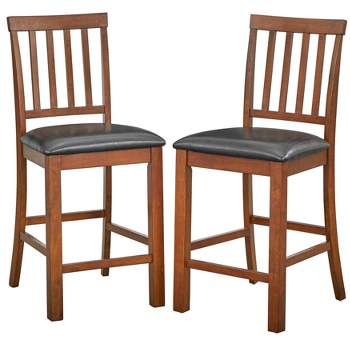 Set of 2 24" Georgetown Counter Height Barstools Espresso - Buylateral