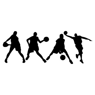 Unique Bargains Basketball Pattern Living Room Bedroom Wall Stickers Removable Art Decal