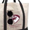 Fairmont State University Falcons Primary Logo Canvas Tote Bag With External Pocket, Reusable Shoulder Bag for Shopping, School, Beach - 2 of 4