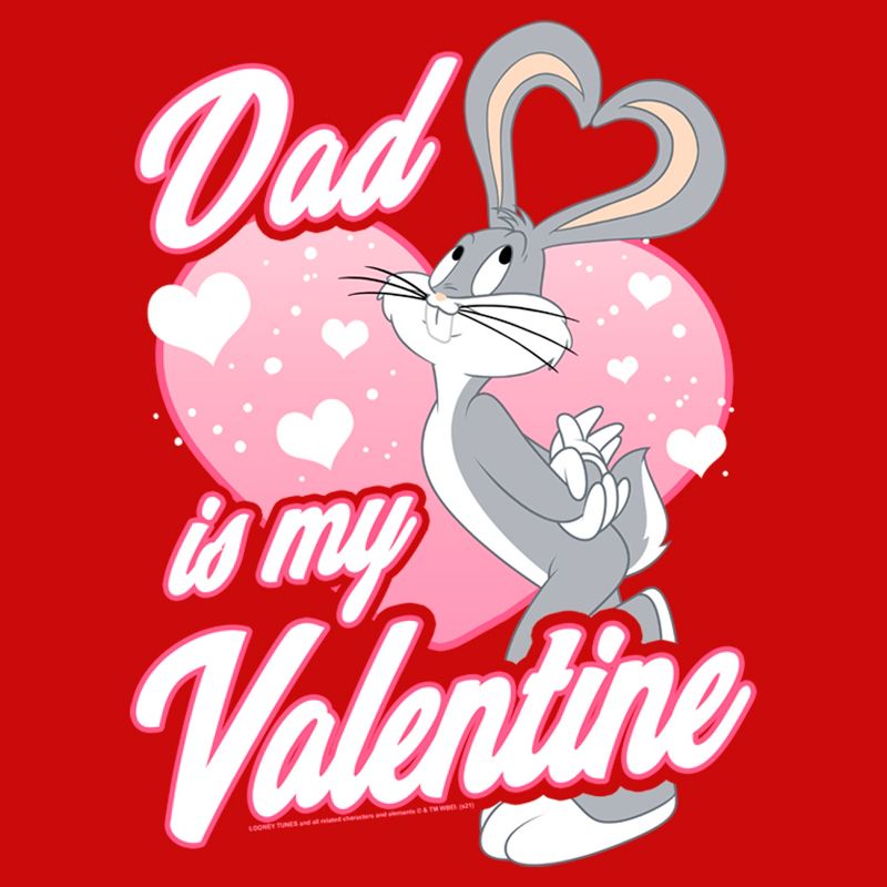Boy's Looney Tunes Valentine's Day Bugs Bunny Dad is my Valentine T-Shirt, 2 of 5