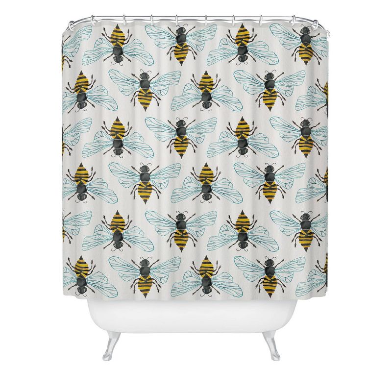 Honey Bee Pattern Shower Curtain - Deny Designs, 1 of 5