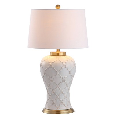 29" Ceramic Arthur Table Lamp (Includes LED Light Bulb) Beige - JONATHAN Y