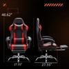 FONTOI Office Chair with Footrest and Removable Headrest and Waist pillow, Leather Recliner with Fixed-up Armrests, Red, 27.55"*48.62"*27.55" - 3 of 4