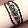 SOHI Women's Black Wheel Leather Bracelet - 2 of 3