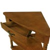 LIVAREEmlen 33.8'' Small Triangle Corner Table, Wood Corner Side Table for Small Spaces, 3 Tier End Corner Table with Solid Wood Legs - 3 of 4