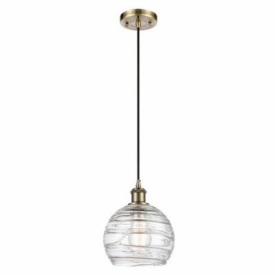 Ballston - 1 Light Athens Deco Swirl Mini Pendant In IndustrialStyle-10 Inches Tall and 8 Inches Wide
