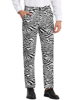 Lars Amadeus Men's Flat Front Party Prom Animal Printed Pants : Target