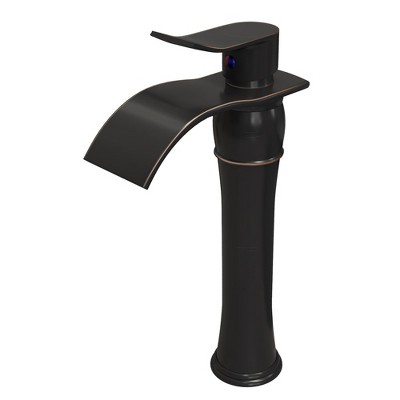 BWE Waterfall Single Hole Single-Handle Vessel Bathroom Faucet With Pop-up Drain Assembly