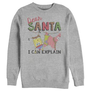 Men's SpongeBob SquarePants Christmas Santa Can Explain Sweatshirt - 1 of 3